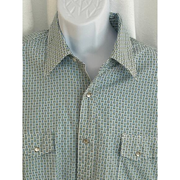 Wrangler Wrancher Pearl Button Western Shirt Cowboy Ranch Size L - Picture 2 of 12